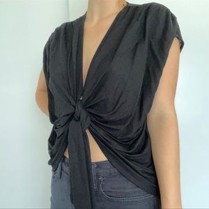 Beautiful zara front knot black tshirt top